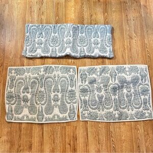 POTTERY BARN Isabelle Green Jacquard Paisley Wool Blended Cotton Filling Set